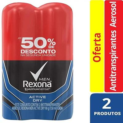 Desodorante Masculino Rexona Motionsense active dry, aerosol, 150mL -  Desodorante Masculino Rexona Motionsense active dry, aerosol, 150mL -  UNILEVER