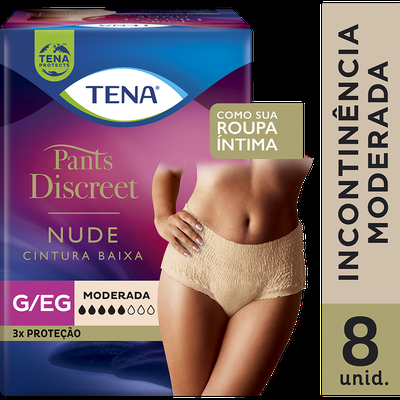 Roupa Íntima Tena Pants Discreet Nude Tamanho G/EG 8 Unidades | Farmácia  Permanente