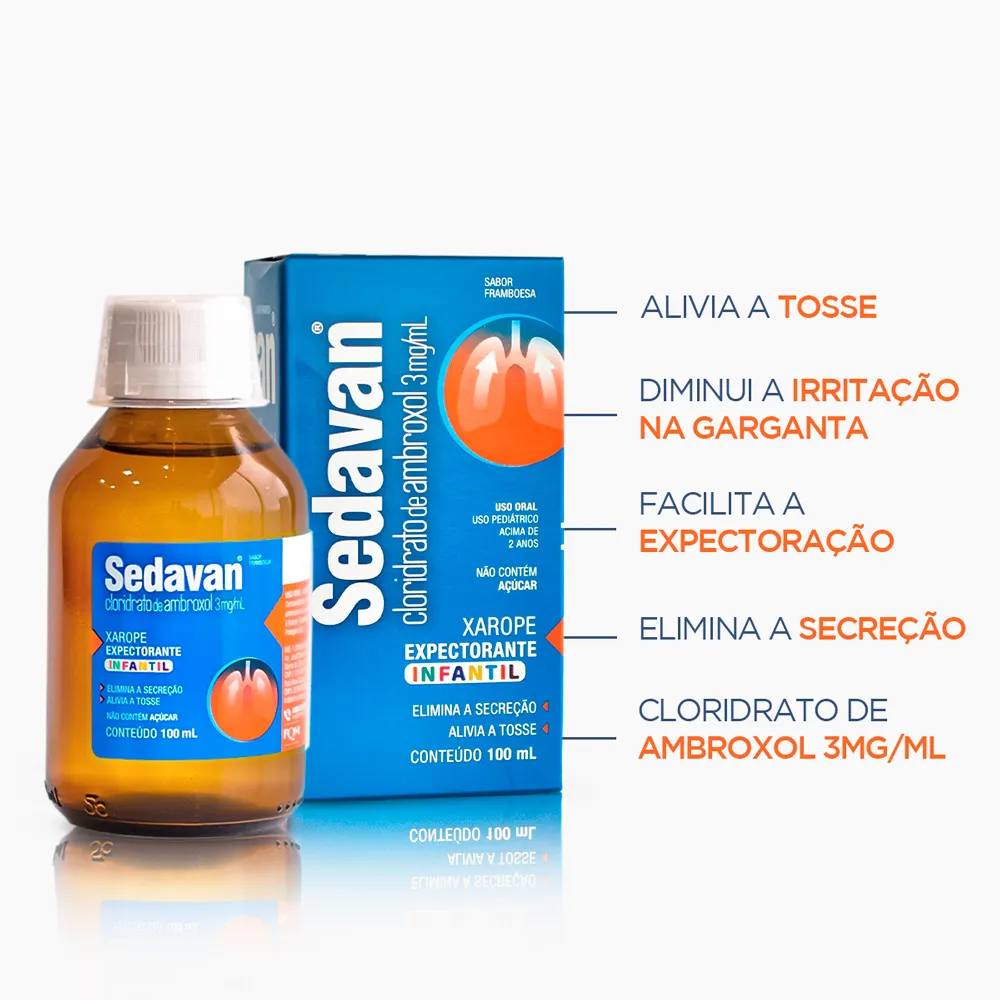 Ambroxol Sedavan Infantil Xarope 100Ml | Farmácia Permanente