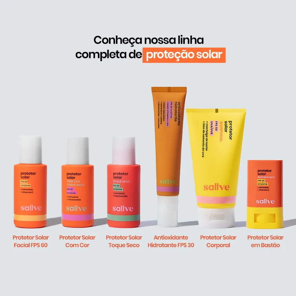 Sallve Protetor Solar Fps 60 Com Carnosina 40G | Farmácia Permanente