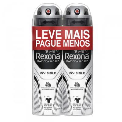 Desodorante Antitranspirante Aerosol Masculino Rexona Invisible 72 horas 2  Unidades 150ml